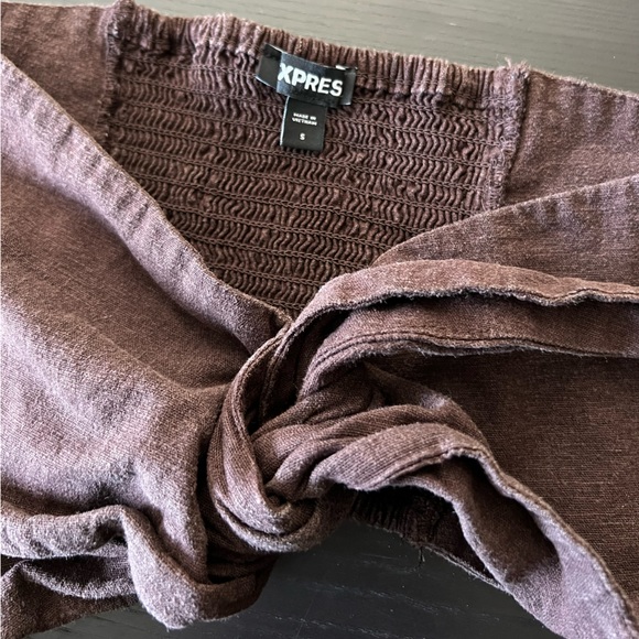 Linen bandeau tie front top. - Picture 3 of 3